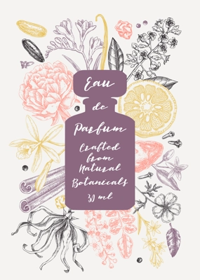 Collage style perfume brand flyer design. Aromatic plants and flowers hand drawn vector illustration. Perfumery and cosmetics gift card, floral invitation, book cover, poster. NOT AI generated